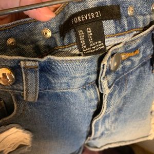 High waisted jean shorts